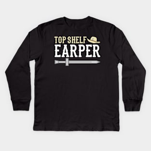 Top Shelf Earper (White Text) - Wynonna Earp Kids Long Sleeve T-Shirt